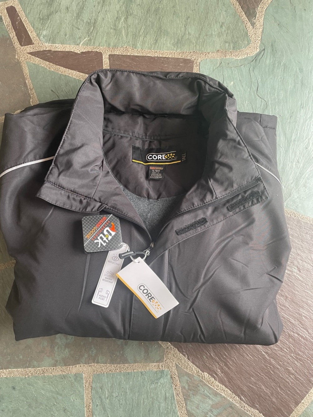 NWT CORE365 Men's Black Windbreaker Jacket